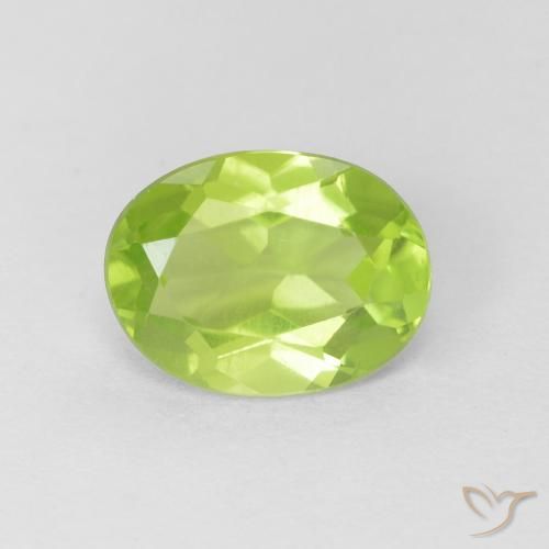 1.30ct Natural Verde vivo Peridoto, Ovalada, VS