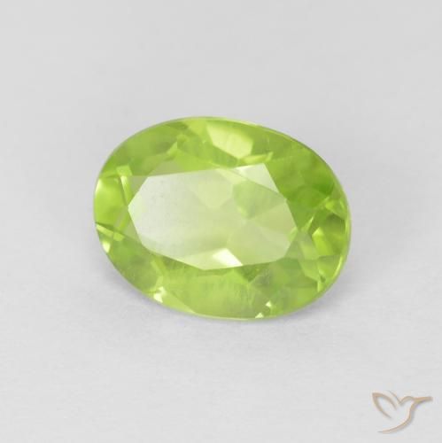 Peridoto Verde vivo natural de 1.30 ct, Ovalada, VS