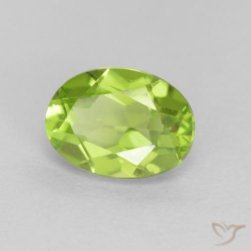 Peridoto Verde medio natural de 1.43 ct, Ovalada, VS
