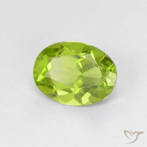 Peridoto Verde vivo natural de 1.21 ct, Ovalada, VS