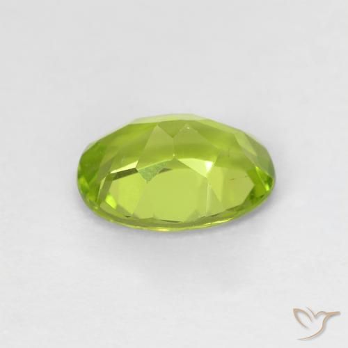 Peridoto Verde vivo natural de 1.21 ct, Ovalada, VS