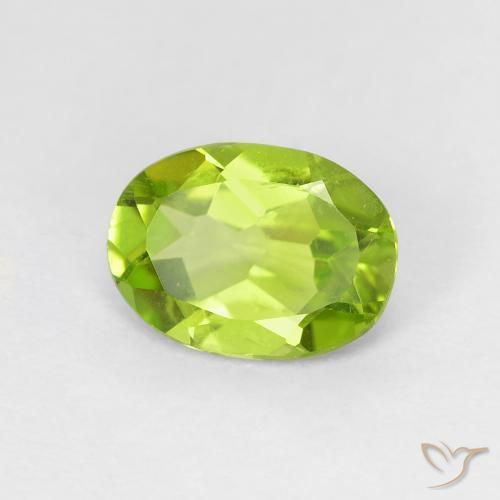 Peridoto Verde amarillento natural de 1.14 ct, Ovalada, VS