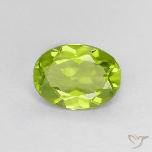 1.24ct Natural Verde amarillento intenso Peridoto, Ovalada, VS