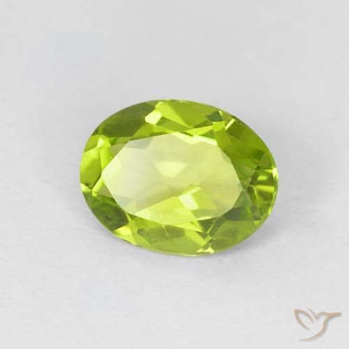 Peridoto Verde medio natural de 1.21 ct, Ovalada, VS