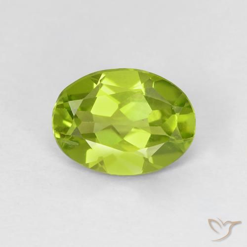 1.10ct Natural Verde amarillento intenso Peridoto, Ovalada, VS