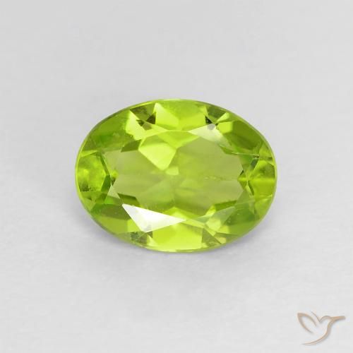 1.13ct Natural Verde vivo Peridoto, Ovalada, VS