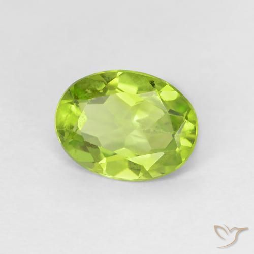 Peridoto Verde vivo natural de 1.13 ct, Ovalada, VS
