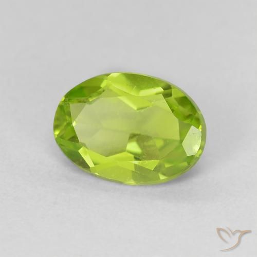 Peridoto Verde claro natural de 1.11 ct, Ovalada, VS