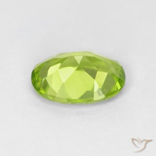 Peridoto Verde vivo natural de 1.14 ct, Ovalada, VVS-VS