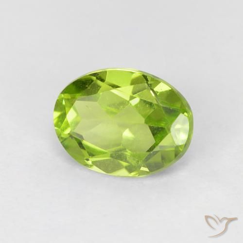 Peridoto Verde claro natural de 1.21 ct, Ovalada, VVS-VS