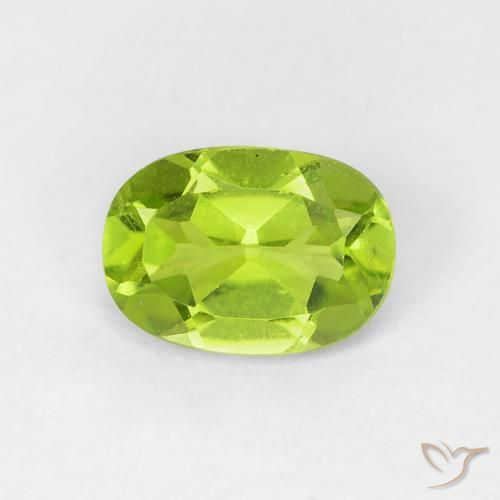 0.87ct Natural Verde amarillento intenso Peridoto, Ovalada, VVS-VS