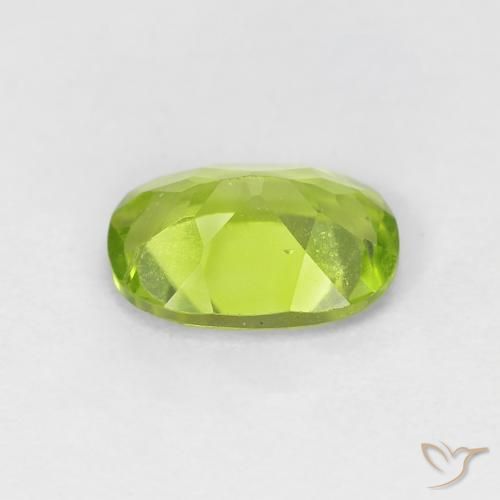 Peridoto Verde amarillento intenso natural de 0.87 ct, Ovalada, VVS-VS