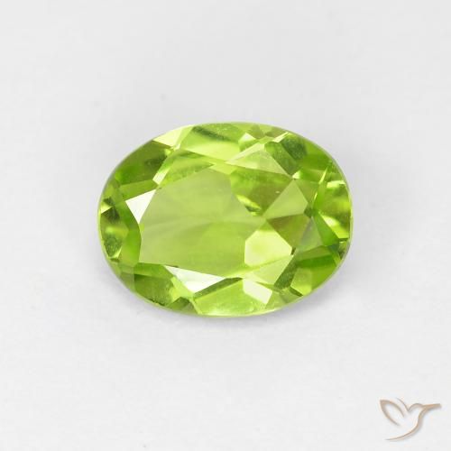 1.15ct Natural Verde amarillento Peridoto, Ovalada, VVS-VS
