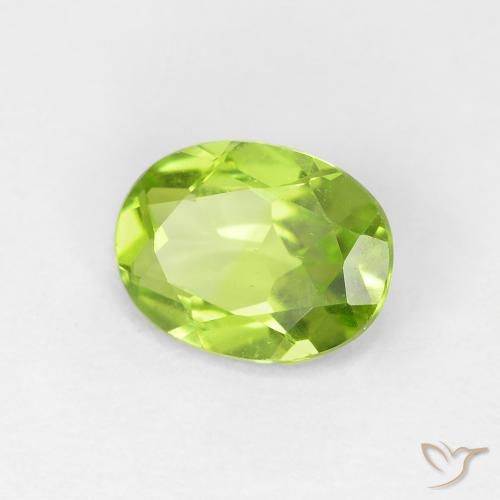 Peridoto Verde amarillento natural de 1.15 ct, Ovalada, VVS-VS