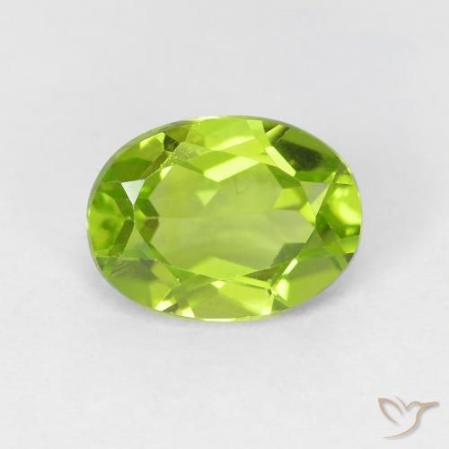 1.38ct Natural Verde amarillento Peridoto, Ovalada, VVS-VS