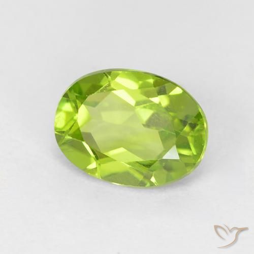 Peridoto Verde amarillento natural de 1.38 ct, Ovalada, VVS-VS