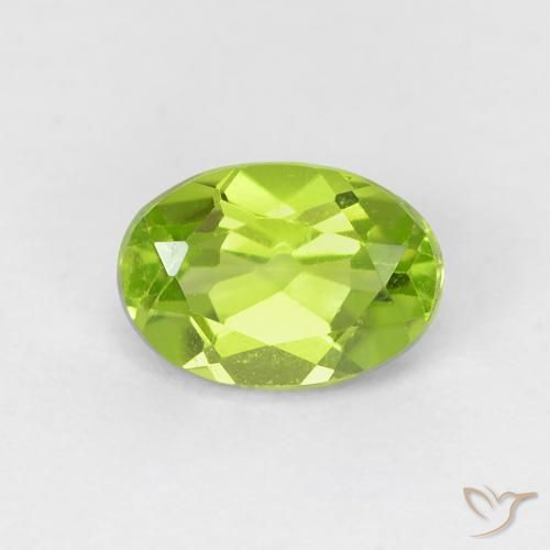 0.77ct Natural Verde amarillento Peridoto, Ovalada, VVS-VS