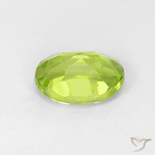 Peridoto Verde amarillento natural de 0.77 ct, Ovalada, VVS-VS