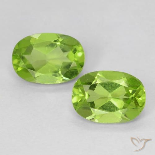 Gemas de Peridoto Verde medio natural de 1.78 ct, Ovalada, VS