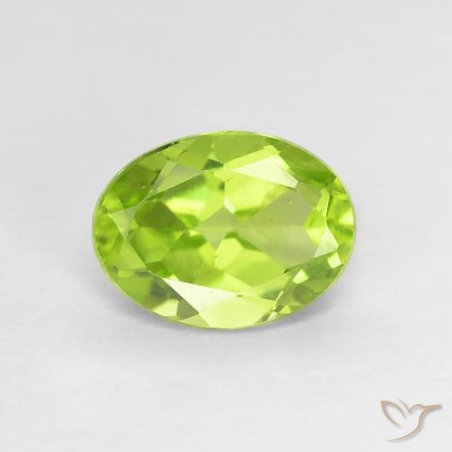 1.23ct Natural Verde vivo Peridoto, Ovalada, VS