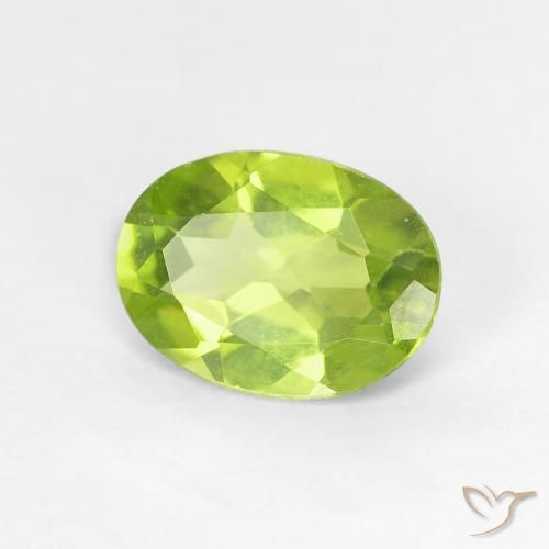 Peridoto Verde amarillento natural de 1.15 ct, Ovalada, VS