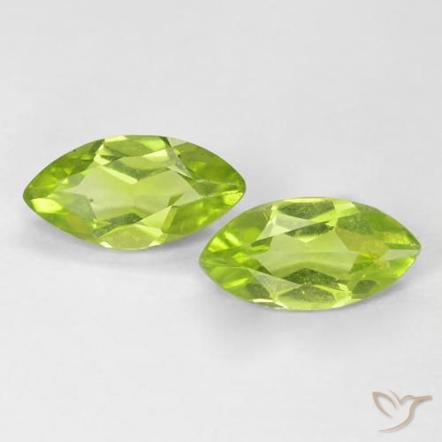 1.11ctw Natural Verde medio Peridoto, Marquesa, VS