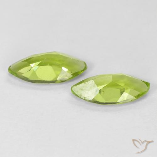 Gemas de Peridoto Verde medio natural de 1.11 ct, Marquesa, VS