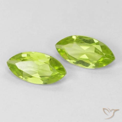 Gemas de Peridoto Verde medio natural de 1.10 ct, Marquesa, VS