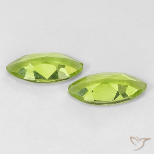 Gemas de Peridoto Verde medio natural de 1.10 ct, Marquesa, VS