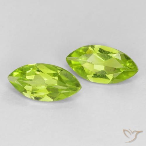 Gemas de Peridoto Verde medio natural de 1.13 ct, Marquesa, VS