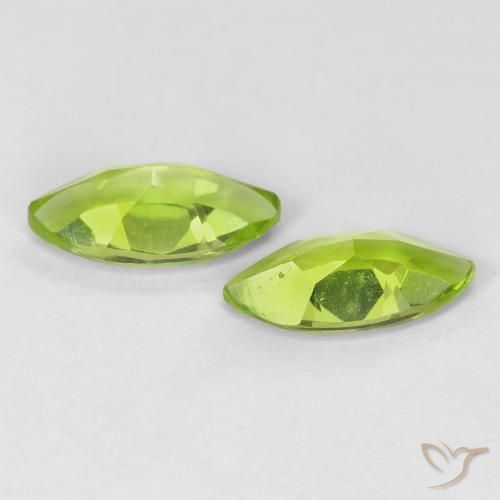 Gemas de Peridoto Verde medio natural de 1.13 ct, Marquesa, VS