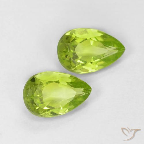 0.87ctw Natural Verde claro Peridoto, En forma de pera, VS