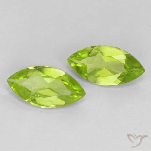 Gemas de Peridoto Verde claro natural de 1.10 ct, Marquesa, VS