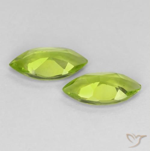 Gemas de Peridoto Verde claro natural de 1.10 ct, Marquesa, VS