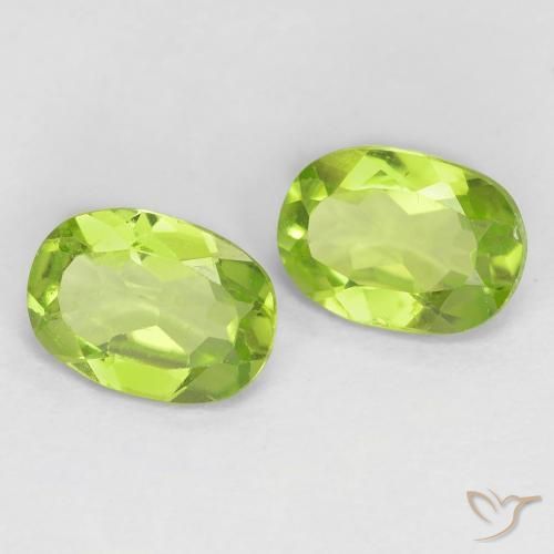 Gemas de Peridoto Verde claro natural de 1.66 ct, Ovalada, VS