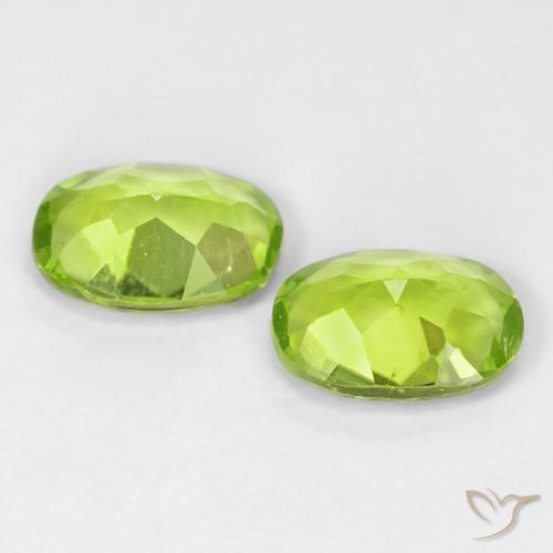 Gemas de Peridoto Verde claro natural de 1.66 ct, Ovalada, VS