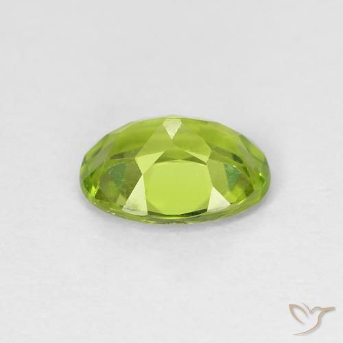 Peridoto Verde vivo natural de 1.14 ct, Ovalada, VVS-VS