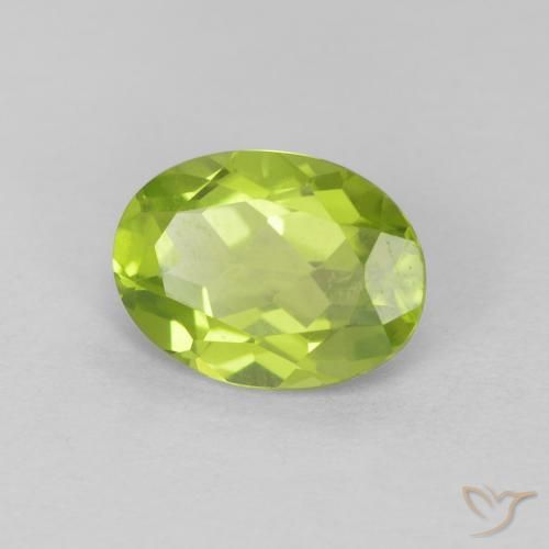 Peridoto Verde medio natural de 1.30 ct, Ovalada, VS