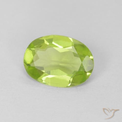 0.98ct Natural Verde medio Peridoto, Ovalada, VS