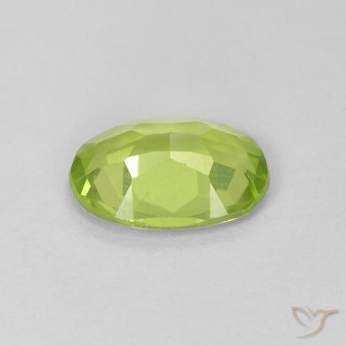 Peridoto Verde medio natural de 0.98 ct, Ovalada, VS