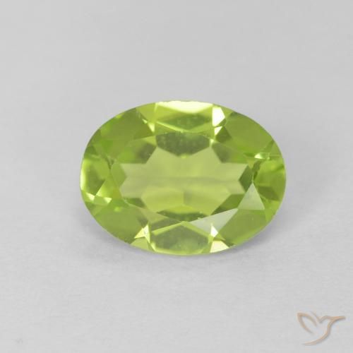 Peridoto Verde vivo natural de 1.16 ct, Ovalada, VS