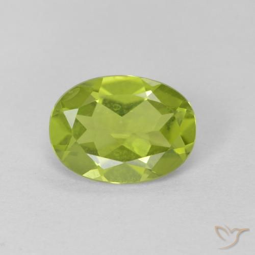 1.08ct Natural Verde vivo Peridoto, Ovalada, VS