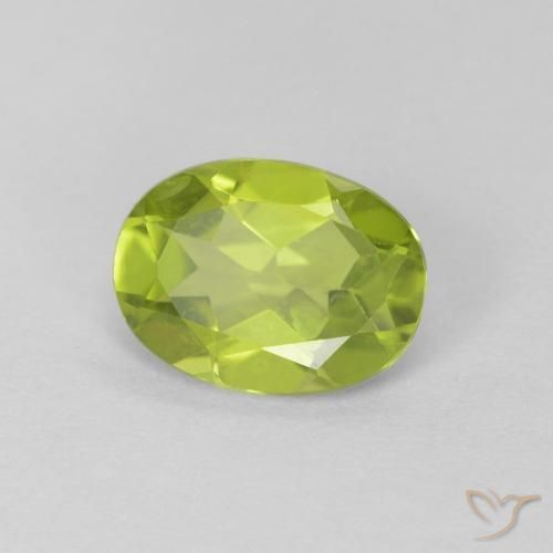 Peridoto Verde vivo natural de 1.08 ct, Ovalada, VS