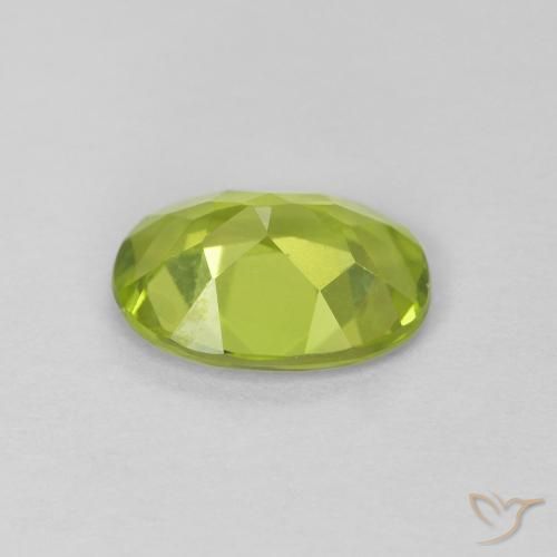 Peridoto Verde vivo natural de 1.08 ct, Ovalada, VS