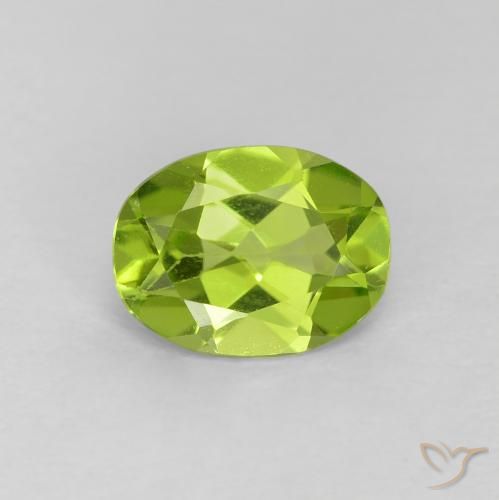 0.97ct Natural Verde vivo Peridoto, Ovalada, VVS-VS