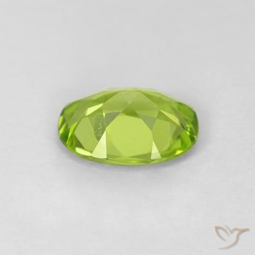 Peridoto Verde vivo natural de 0.97 ct, Ovalada, VVS-VS