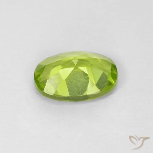 Peridoto Verde vivo natural de 0.83 ct, Ovalada, VVS-VS