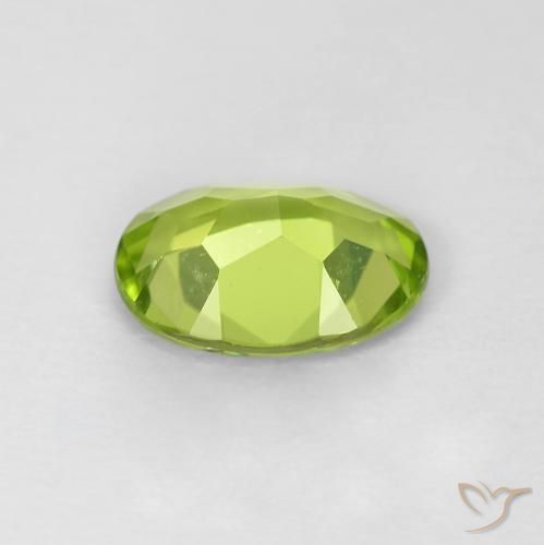 Peridoto Verde medio natural de 1.05 ct, Ovalada, VVS-VS