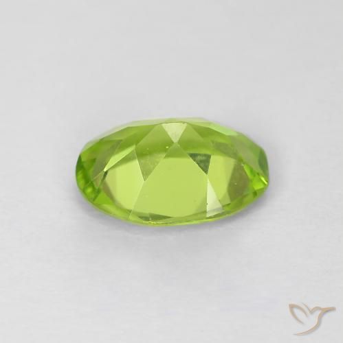 Peridoto Verde medio natural de 1.09 ct, Corte Óvalo, VVS-VS