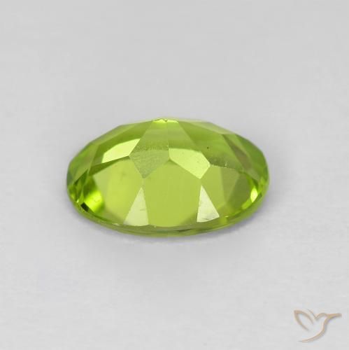 Peridoto Verde medio natural de 1.25 ct, Ovalada, VVS-VS